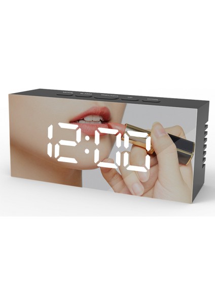 Alarm Saatleri, 5.5 "led Ayna Elektronik Saat, Erteleme Modu, Parlaklığı Otomatik Ayarlama, Yatak Odası Oturma Odası Ofis Için Modern Masa Duvar Saati (Yurt Dışından)