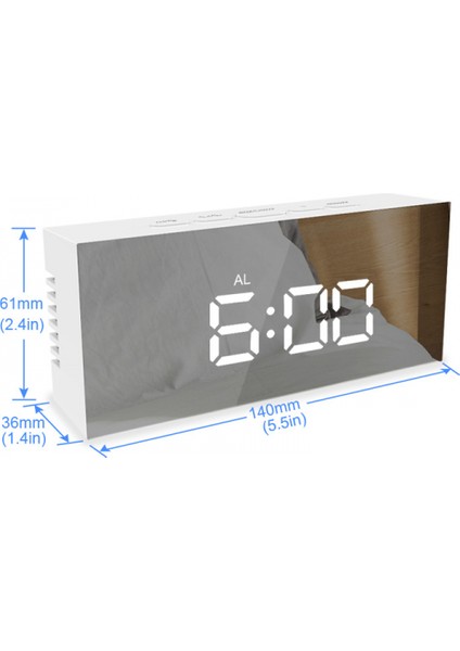 Alarm Saatleri, 5.5 "led Ayna Elektronik Saat, Erteleme Modu, Parlaklığı Otomatik Ayarlama, Yatak Odası Oturma Odası Ofis Için Modern Masa Duvar Saati (Yurt Dışından) fiyatları