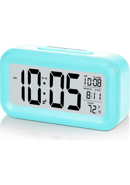Pilli Dijital Çalar Saat, Yatak Odası Ev Ofisi Için LCD Saat Elektronik, Tarihli, Iç Ortam Sıcaklığı, Erteleme Işığı, Küçük Boyutlu, Arka Işık, Çocuk-Mavi (Yurt Dışından)