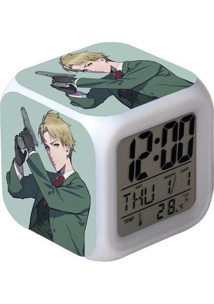Wekity Anime Çalar Saat Tek Parça LED Kare Saat Zaman, Sıcaklık, Alarm, Tarih ile Dijital Çalar Saat (Yurt Dışından)