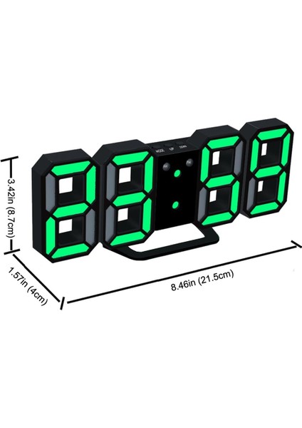 Elektronik LED Dijital Çalar Saat [yükseltme Sürümü], Saatler LED Parlaklığını Geceleri Otomatik Olarak Ayarlayabilir (Siyah / Yeşil) (Yurt Dışından)