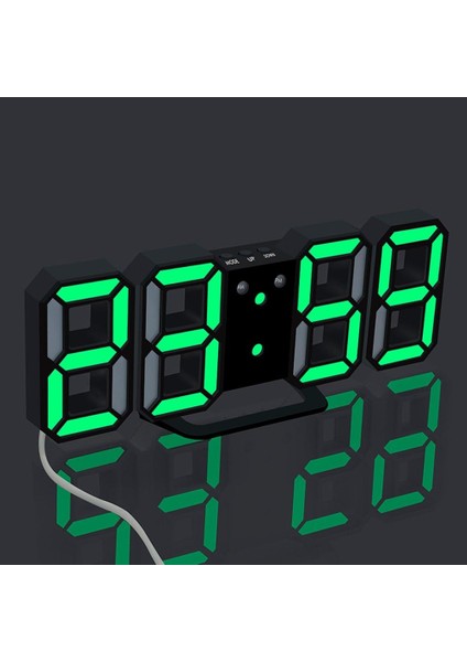 Elektronik LED Dijital Çalar Saat [yükseltme Sürümü], Saatler LED Parlaklığını Geceleri Otomatik Olarak Ayarlayabilir (Siyah / Yeşil) (Yurt Dışından)
