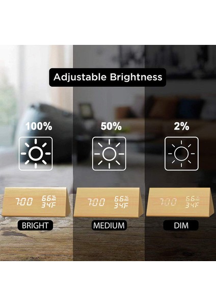 Çalar Saat, Ahşap Elektronik LED Zaman Göstergeli, 3 Alarm Ayarı, Nem ve Sıcaklık Algılama, Yatak Odası Için Ahşap Yapımı Elektrikli Saatler, Başucu (Yurt Dışından) fiyatları