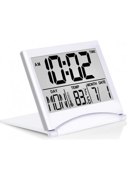 Dijital Seyahat Alarm Saati - Katlanabilir Takvim & Sıcaklık ve Zamanlayıcı Erteleme Modlu LCD Saat - Büyük Sayı Ekranı, Pille Çalışan - Her Yaş Için Kompakt Masa Saati (Yurt Dışından)