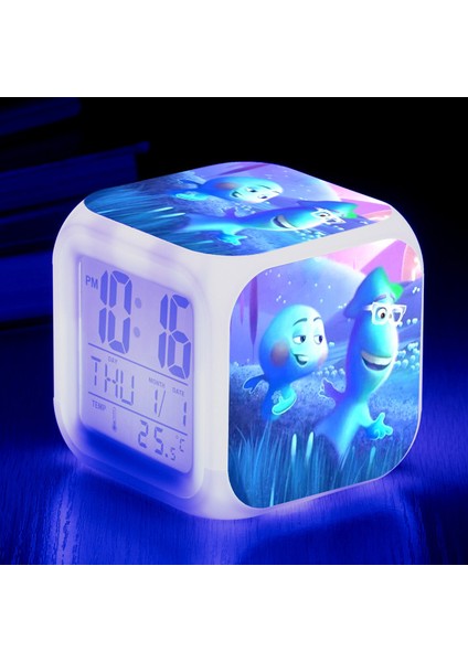 Wekity Anime Zihin Macera Renkli Çalar Saat LED Kare Saat Zaman, Sıcaklık, Alarm, Tarih ile Dijital Çalar Saat (Yurt Dışından)