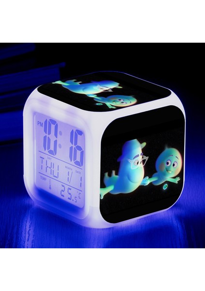 Wekity Anime Zihin Macera Renkli Çalar Saat LED Kare Saat Zaman, Sıcaklık, Alarm, Tarih ile Dijital Çalar Saat (Yurt Dışından)