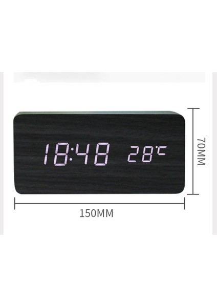 Retro Ahşap Çalar Saat Yaratıcı Dilsiz Öğrenci LED Işıklı Elektronik Saat Moda Ahşap Saat Oturma Odası Başucu Masa Saati (Beyaz Ahşap Kırmızı Işık) (Yurt Dışından) fiyatları