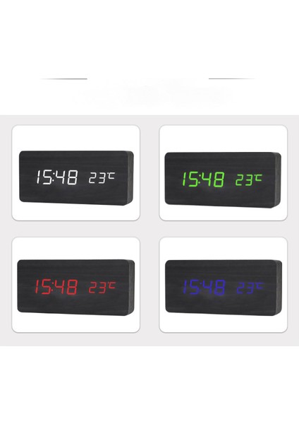 Retro Ahşap Çalar Saat Yaratıcı Dilsiz Öğrenci LED Işıklı Elektronik Saat Moda Ahşap Saat Oturma Odası Başucu Masa Saati (Beyaz Ahşap Kırmızı Işık) (Yurt Dışından) indirimleri