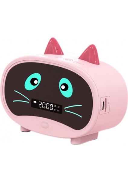 Justup Uyku Eğitimi Saat Çalar Saat Kablosuz Bluetooth Hoparlör Çalar Saat Çocuklar Kız Erkek Yatak Odası Için Taşınabilir Sevimli Stereo --- Pembe B (Yurt Dışından)