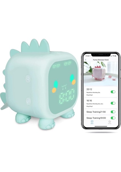 Akıllı Telefon Kontrolü ile Çocuk Dinozor Çalar Saat, Çocuk Yatak Odası Için Dijital Çalar Saat, Sevimli Çocuk Çalar Saat Çocuk Uyku Eğitmeni, Erkek Kız Doğum Günü Hediyesi Için Ge (Yurt Dışından)