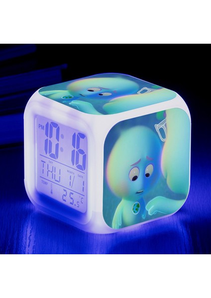 Wekity Anime Zihin Macera Renkli Çalar Saat LED Kare Saat Zaman, Sıcaklık, Alarm, Tarih ile Dijital Çalar Saat (Yurt Dışından)