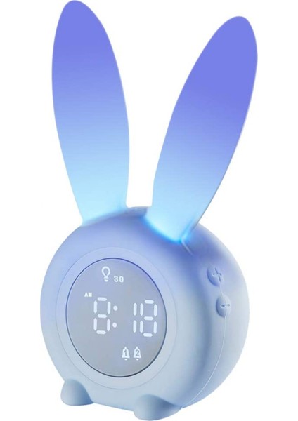 Çocuklar Için Çocuk Çalar Saati, Çocuk Gece Işıkları, 5 Zil Sesi, Sıcaklık Takvimi, Dokunmatik Kontrol ve Ertelenen Şarj Edilebilir Saatler ---- Mavi (Yurt Dışından)