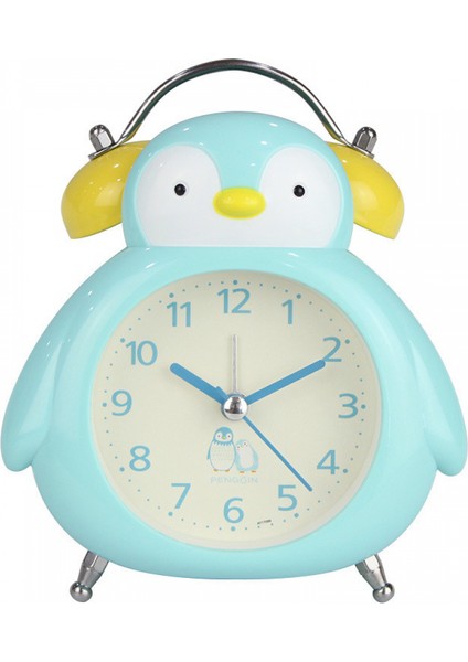Yatak Odaları Için Çalar Saatler, Karikatür Çalar Saat Penguen Çalar Saat Gece Lambası, Öğrenci Çocuk Ev Dekorasyonu Masaüstü Saati (Mavi) (Yurt Dışından)