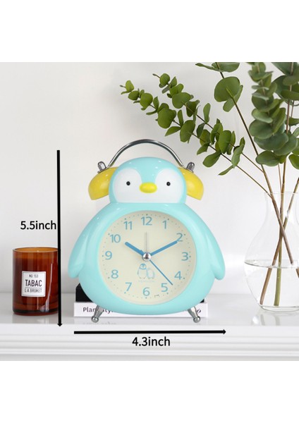 Yatak Odaları Için Çalar Saatler, Karikatür Çalar Saat Penguen Çalar Saat Gece Lambası, Öğrenci Çocuk Ev Dekorasyonu Masaüstü Saati (Mavi) (Yurt Dışından) fırsatları