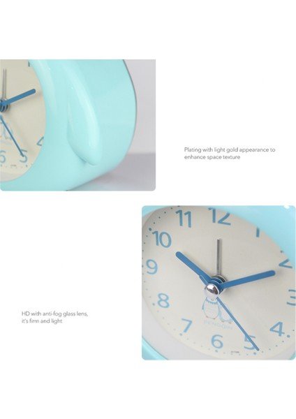 Yatak Odaları Için Çalar Saatler, Karikatür Çalar Saat Penguen Çalar Saat Gece Lambası, Öğrenci Çocuk Ev Dekorasyonu Masaüstü Saati (Mavi) (Yurt Dışından) indirimleri