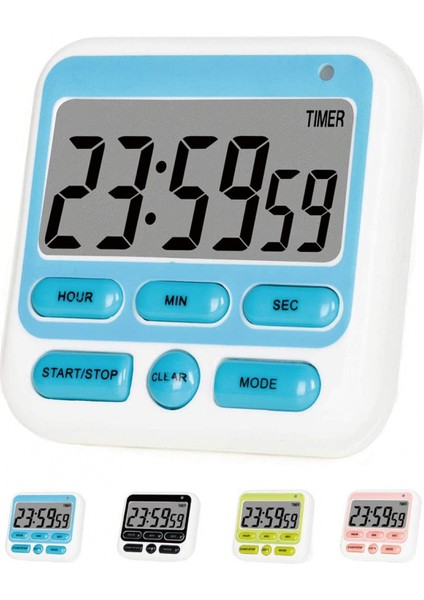 Dijital Mutfak Zamanlayıcısı, Açma/kapama Anahtarı, 12/24 Saat Saati ve Sessiz Zamanlayıcılar, Geniş LCD Ekran, Yüksek Sesli Alarm ve Güçlü Mıknatıs (Mavi) (Yurt Dışından)