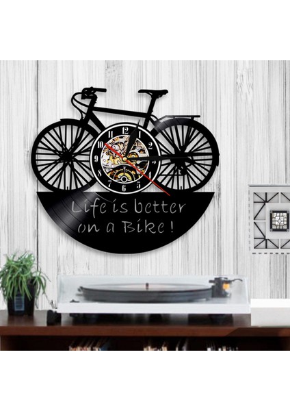 Müzik Vinil Plak Duvar Saati - Bisiklet Retro Vinil Duvar Saati - Vinil Saat - Oturma Odası Duvar Dekoru - Müzik Severler Için Benzersiz Hediyeler (Yurt Dışından) fırsatları