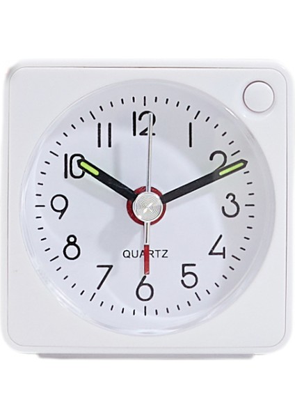 Justup Çalar Saat Seyahat Analog Erteleme ve Işık Fonksiyonlu Ultra Küçük Saat Süper Sessiz Geçmeyen --- Beyaz (Yurt Dışından)