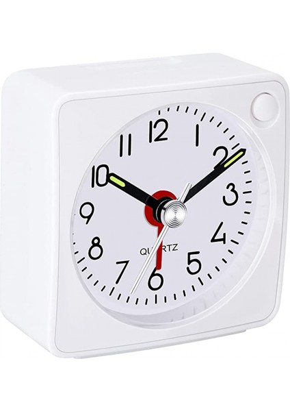 Justup Çalar Saat Seyahat Analog Erteleme ve Işık Fonksiyonlu Ultra Küçük Saat Süper Sessiz Geçmeyen --- Beyaz (Yurt Dışından) fırsatları