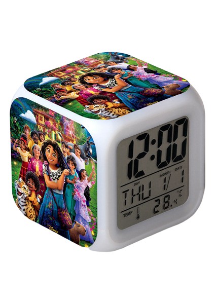 Wekity Anime Sihirli Tam Ev Çalar Saat LED Kare Saat Zaman, Sıcaklık, Alarm, Tarih ile Dijital Çalar Saat (Yurt Dışından)
