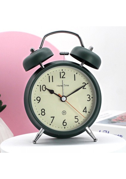 4 Inç Çalar Saat, Analog Metal Çalar Saat, Öğrenci Ev Dekorasyonu Masaüstü Saati (Yurt Dışından)