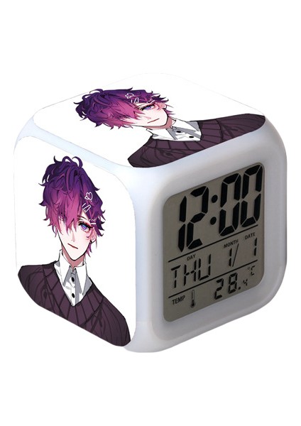 Wekity Anime Çalar Saat Tek Parça LED Kare Saat Zaman, Sıcaklık, Alarm, Tarih ile Dijital Çalar Saat (Yurt Dışından)