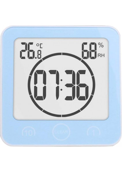 Su Geçirmez Dijital Saat, Büyük LCD Ekranlı Banyo Duş Saati Zamanlayıcısı, Nem Sıcaklık Göstergesi, Banyo Duşu Makyaj Pişirme Için Duvar Saati Zamanlayıcısı (Mavi) (Yurt Dışından) fiyatları