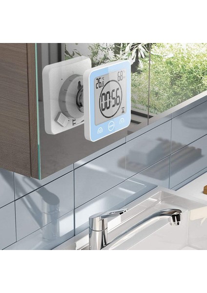 Su Geçirmez Dijital Saat, Büyük LCD Ekranlı Banyo Duş Saati Zamanlayıcısı, Nem Sıcaklık Göstergesi, Banyo Duşu Makyaj Pişirme Için Duvar Saati Zamanlayıcısı (Mavi) (Yurt Dışından) modelleri