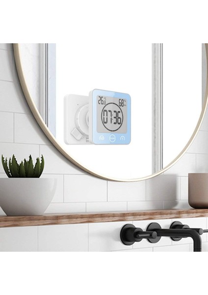 Su Geçirmez Dijital Saat, Büyük LCD Ekranlı Banyo Duş Saati Zamanlayıcısı, Nem Sıcaklık Göstergesi, Banyo Duşu Makyaj Pişirme Için Duvar Saati Zamanlayıcısı (Mavi) (Yurt Dışından) fırsatları