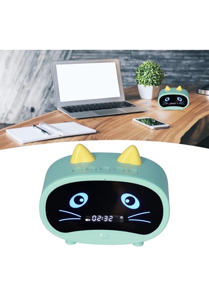 Dijital Çalar Saat Hoparlörü, Sıcaklık Göstergeli Karikatür Kedi Çalar Saat, Çift Çalar Saat, Bluetooth Hoparlör Radyo, Yatak Odası Ofisi Için Eller Serbest Çağrı (Yeşil) (Yurt Dışından) modelleri