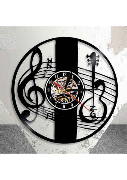 Müzik Vinil Plak Duvar Saati - Minimalist Notlar CD Duvar Saati - Vinil Saat - Oturma Odası Duvar Dekoru - Müzik Severler Için Benzersiz Hediyeler (Yurt Dışından)