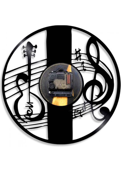 Müzik Vinil Plak Duvar Saati - Minimalist Notlar CD Duvar Saati - Vinil Saat - Oturma Odası Duvar Dekoru - Müzik Severler Için Benzersiz Hediyeler (Yurt Dışından)