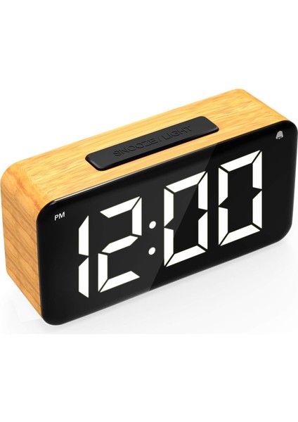 Dijital Çalar Saat, 6'' LED Ekran, Ahşap Tahıl, 6 Parlaklık, Erteleme, 12/24 Saat, Kolay Dijital Saat (Abd Düzenlemeleri) (Yurt Dışından)