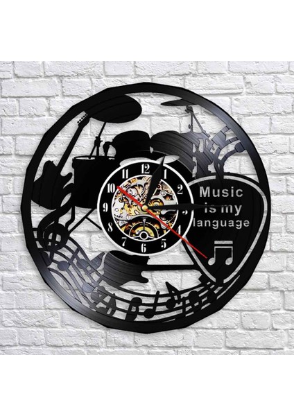 Müzik Vinil Plak Duvar Saati - Müzik Notası Vinil Duvar Saati - Vinil Saat - Oturma Odası Duvar Dekoru - Müzik Aşığı Için Benzersiz Hediyeler (Yurt Dışından) fiyatları
