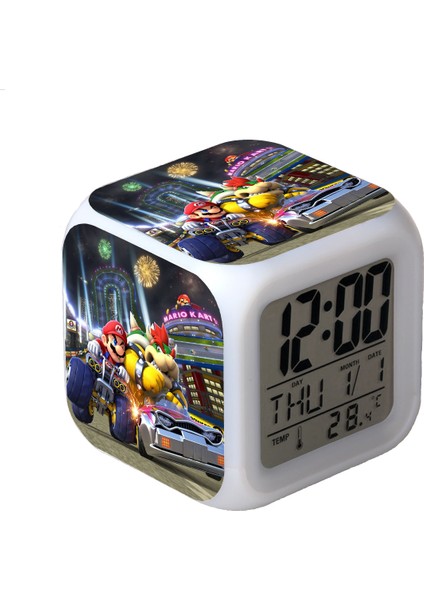 R-Timer Super Mario Bros 7 Renk Değiştirilebilir Dijital Çalar Saat, Zaman, Sıcaklık, Alarm, Tarih (Yurt Dışından)
