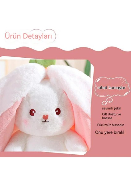 Zaox Çilekli Tavşan Koko, Kulaksız 35CM (Yurt Dışından)