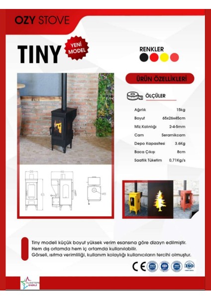 OZYSTOVE Tiny Pelet Sobası