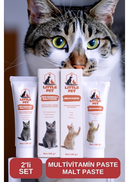 Little Pet Kedi Macun Seti Multivitamin Paste +Malt Paste 100 gr