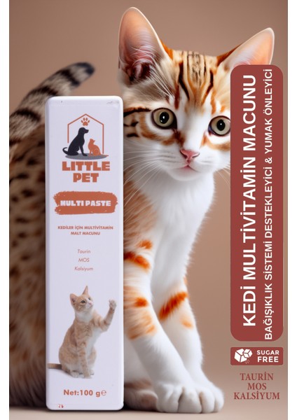 Little Pet Multi Paste 100 gr Kedilerde  Tüy Yumak Önleyici Multivitamin Macunu