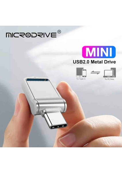 64GB. Type-C ve USB Flash Bellek Çift Girişli Metal Sağlam Orjinal