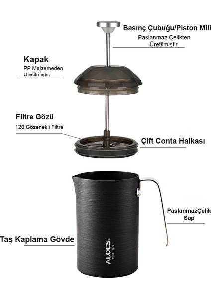 Paslanmaz Çelik French Press 600 ml