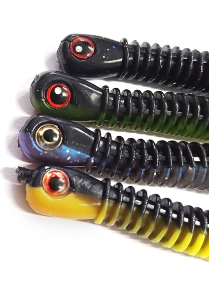 Profısher 4 Adet Silikon Sahte Jiket Için Kurtcuk Yem 7 cm 2,2 gr