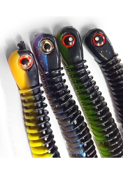 Profısher 4 Adet Silikon Sahte Jiket Için Kurtcuk Yem 7 cm 2,2 gr