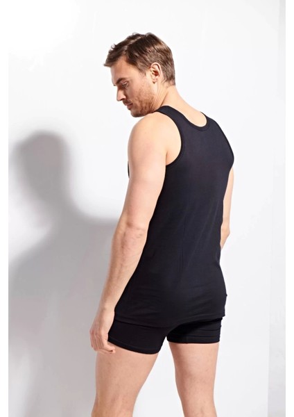 Erkek Penye %100 Pamuklu Premium Kalite Siyah Atlet K1100 - Siyah fiyatları