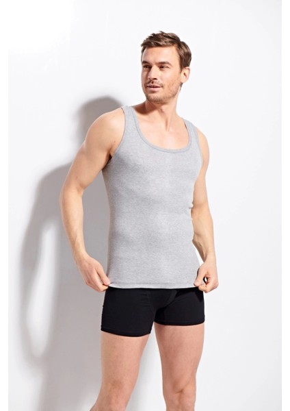 Erkek Penye %100 Pamuklu Premium Kalite Atlet K1100 - Gri modelleri