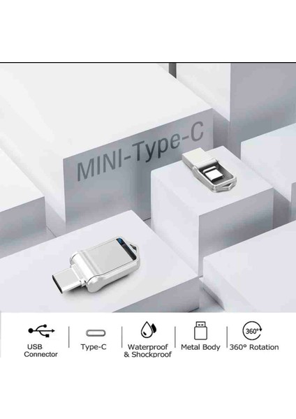 32GB. Type-C ve USB Flash Bellek Çift Girişli Metal Sağlam Orjinal