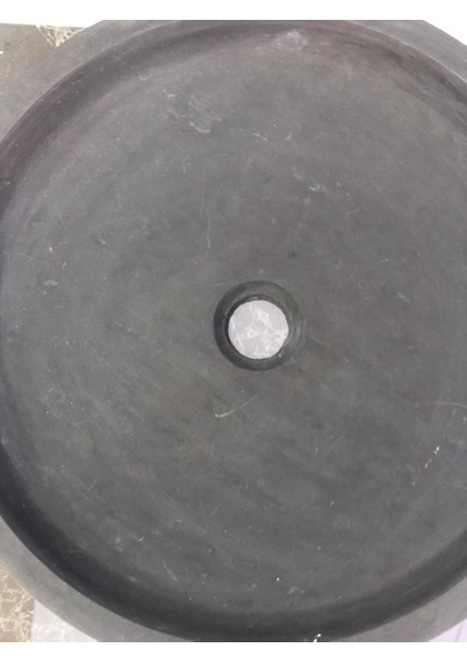 Geniş Siyah Traverten Lavabo