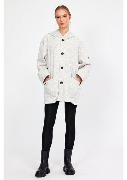 Alexandergardı Kapüşonlu Içi Şardonlu Oversize Hırka (E23-607 03)
