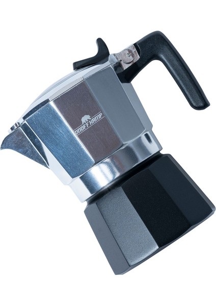 On Off Kamp Kahve Potu Moka Pot 150 ml 2 Cup Gümüş Siyah