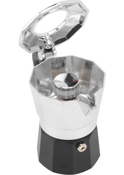 On Off Kamp Kahve Potu Moka Pot 150 ml 2 Cup Gümüş Siyah